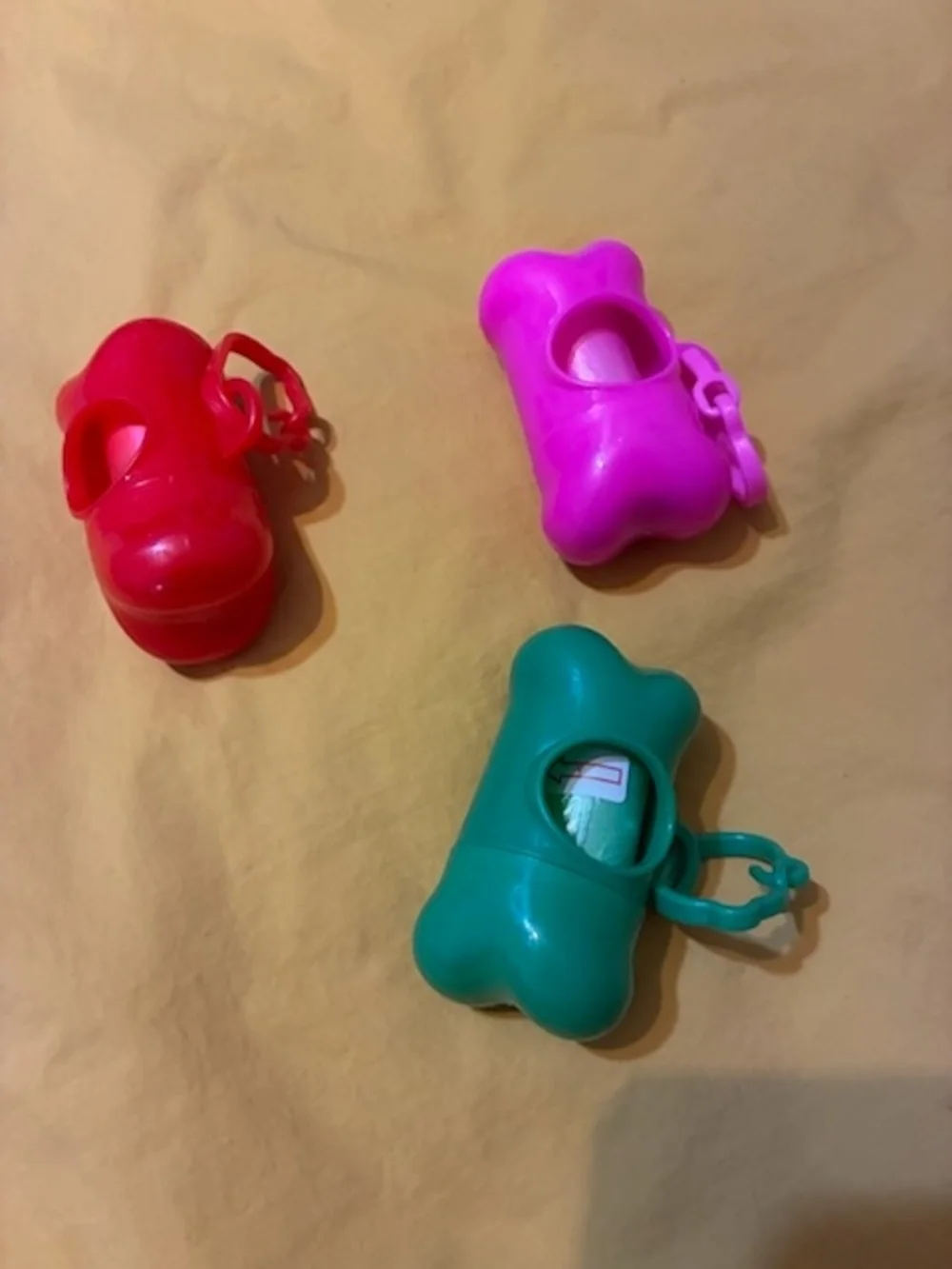 Universal Standard Pink, Red & Green Dog Waste Bag Dispensers